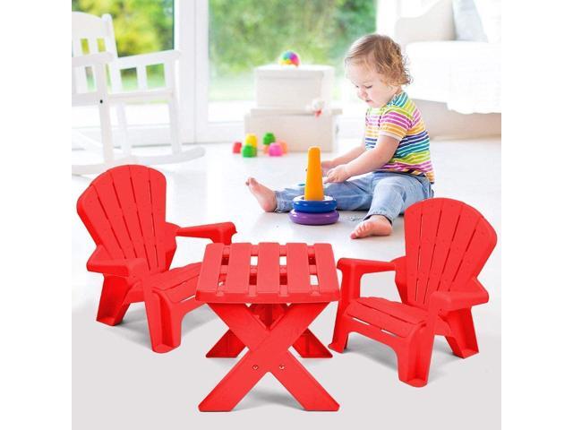 Costzon Kids Table and Chair Set, Outdoor Toddler Activity Table and Adirondack Chairs for Picnic, Garden, Patio, Backyard & Beach, Kids Outdoor...