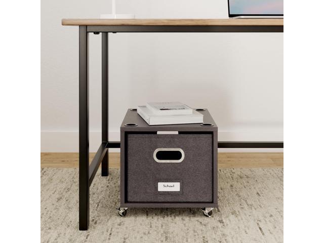 BIRDROCK HOME Rolling File Cabinet Decorative Storage Shelf w/Removable Bins, Handles, and Wheels Organize Files, Books, Toys, Under Desk Office...