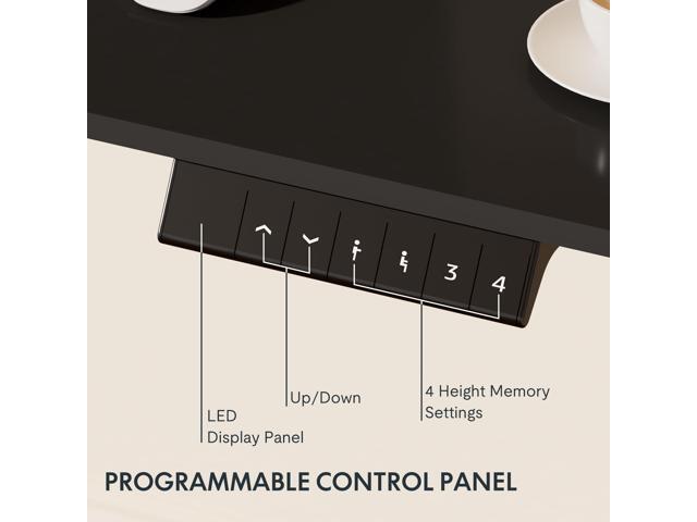FLEXISPOT EN1 Height Adjustable Standing Desk Frame with Memory Controller, Electric Sit Stand Desk Base for Home and Office (Black Frame Only)