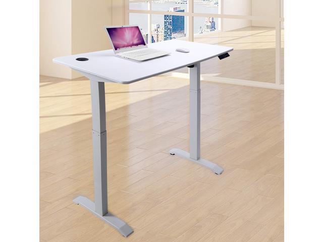 UNICOO Electric Height Adjustable Standing Table, Sit Stand Workstation, Gaming Desk, Motorized Whole-Piece Desk Board 48 * 24 in (KT1001-WW)