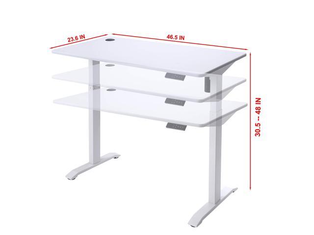 UNICOO Electric Height Adjustable Standing Table, Sit Stand Workstation, Gaming Desk, Motorized Whole-Piece Desk Board 48 * 24 in (KT1001-WW)