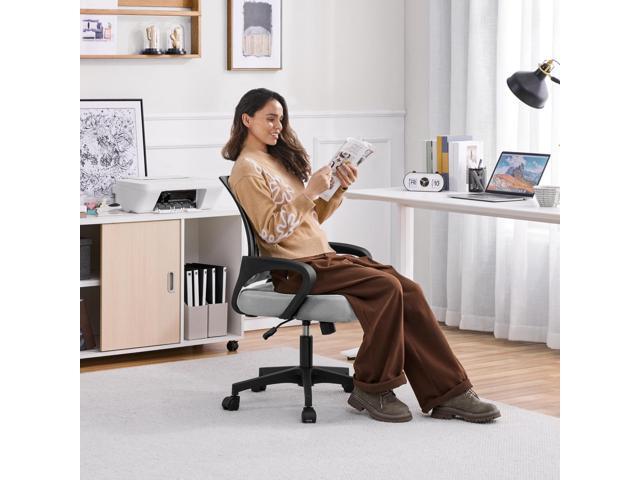 Yaheetech 2pcs Ergonomic Desk Chair Mesh Computer Chair with Lumbar Support Armrest Executive Rolling Swivel Adjustable Mid Back Task Chair for...