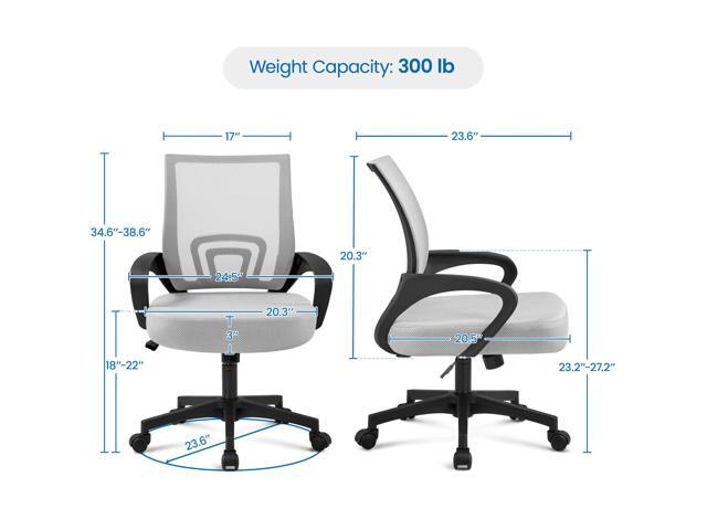 Yaheetech 2pcs Ergonomic Desk Chair Mesh Computer Chair with Lumbar Support Armrest Executive Rolling Swivel Adjustable Mid Back Task Chair for...