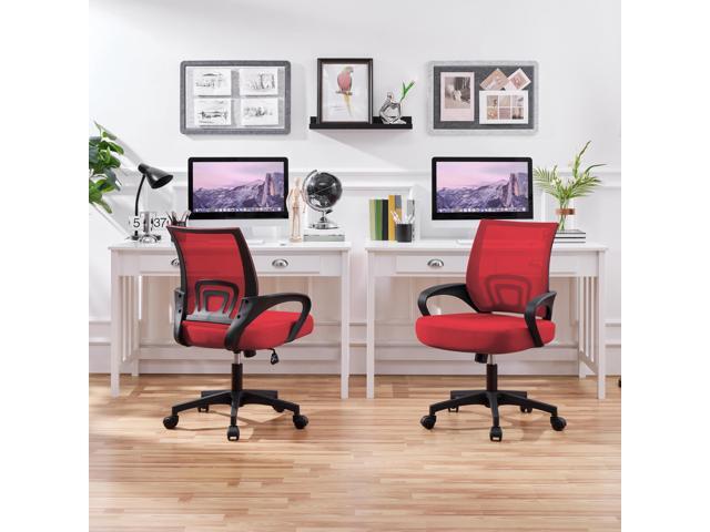 Yaheetech 2pcs Ergonomic Mesh Office Chairs, Computer Chair with Lumbar Support & 360° Rolling Casters 276lb Weight Capacity, Mid-Back Height...