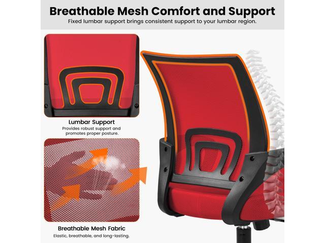 Yaheetech 2pcs Ergonomic Mesh Office Chairs, Computer Chair with Lumbar Support & 360° Rolling Casters 276lb Weight Capacity, Mid-Back Height...