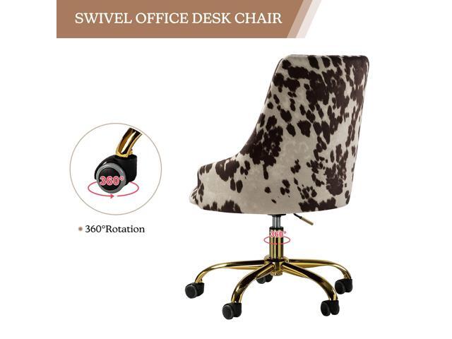 TINA'S HOME Upholstered Desk Chair Modern Armless Office Chair with Wheels, Adjustable Swivel Fabric Task Chair for Living Room, Bedroom, Vanity...