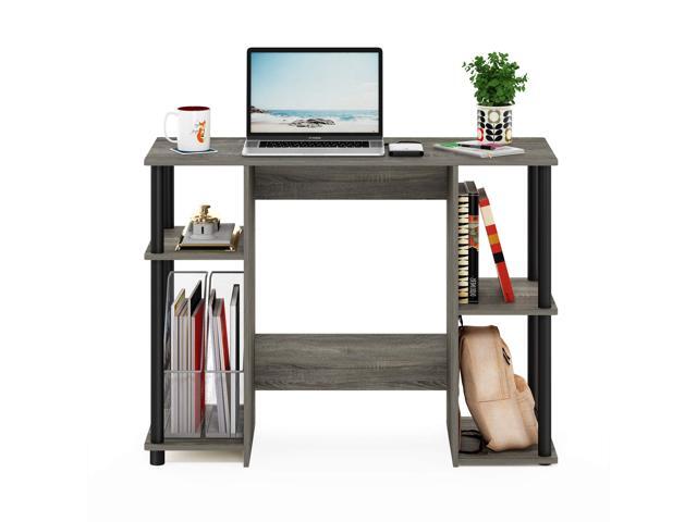 Furinno Jaya Computer Study Desk With Open Storage, French Oak Grey/Black