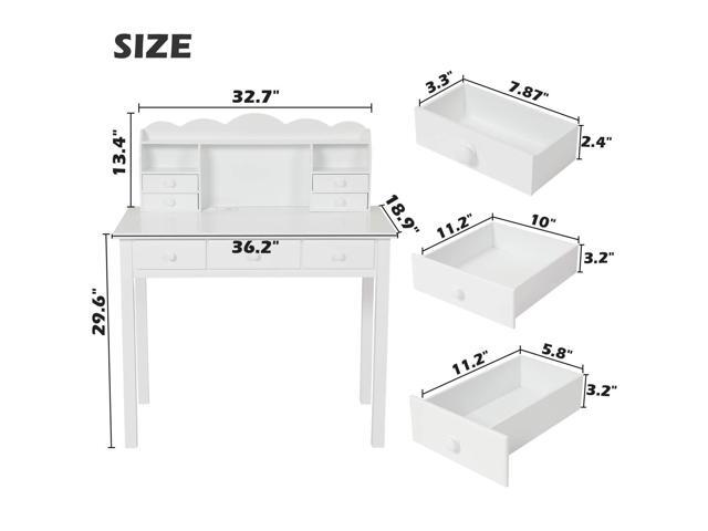ADORNEVE Writing Desk with USB Port, Home Office Desk with Drawers and Hutch, 36.2' Study Table Computer Desk for Student/Adults, Computer Work...