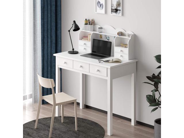 ADORNEVE Writing Desk with USB Port, Home Office Desk with Drawers and Hutch, 36.2' Study Table Computer Desk for Student/Adults, Computer Work...