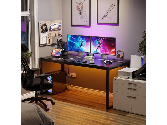 ZenStyle Computer Desk 55' Large Office Desk Computer Table Laptop PC Simple Study Writing Desk for Home Office, Black