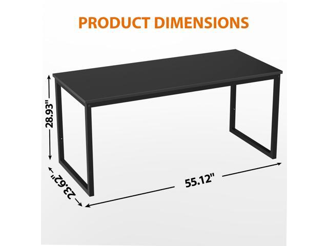 ZenStyle Computer Desk 55' Large Office Desk Computer Table Laptop PC Simple Study Writing Desk for Home Office, Black