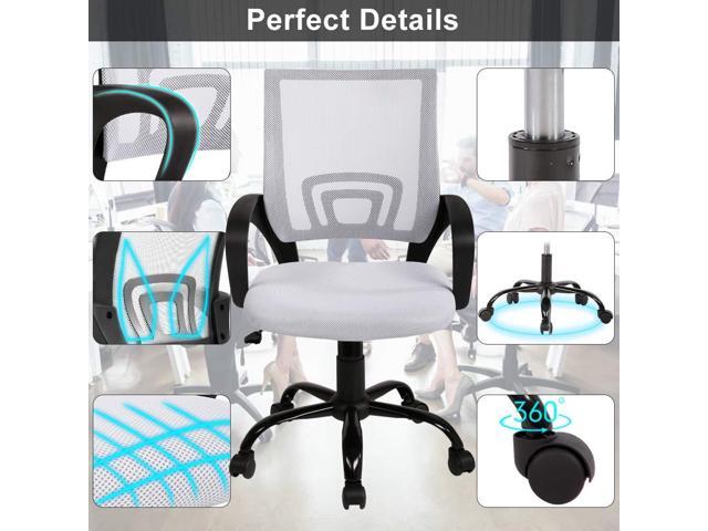 Office Chair Desk Chair Computer Chair Ergonomic Mid Back Mesh Chair with Lumbar Support & Armrest Modern Adjustable Height Swivel Task Executive...