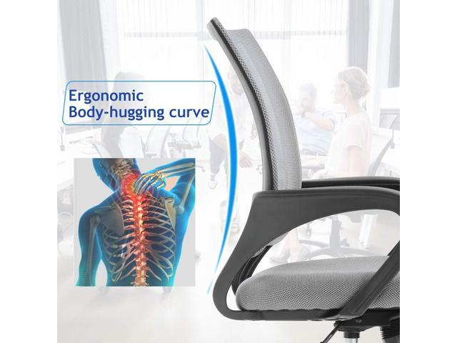 Office Desk Chair - Ergonomic Mid Back Mesh Computer Chair With Lumbar Support & Armrest, Modern Adjustable Height Swivel Task Executive Chair for...