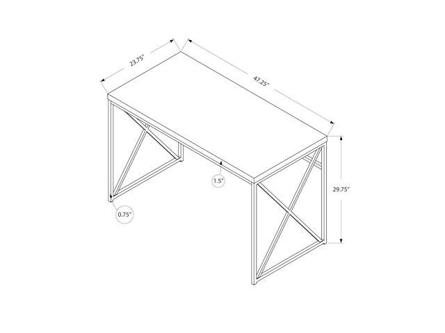 Monarch Specialties Modern Industrial Style-Home & Office Writing Table with Sturdy Crisscross Metal Computer Desk, 48' L, Cherry/Black Frame (I 7454)