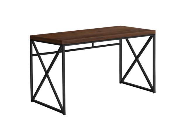 Monarch Specialties Modern Industrial Style-Home & Office Writing Table with Sturdy Crisscross Metal Computer Desk, 48' L, Cherry/Black Frame (I 7454)
