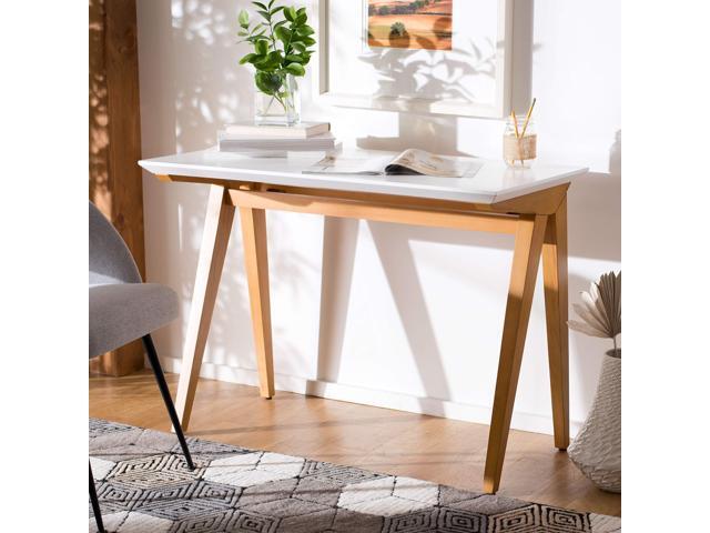 SAFAVIEH Home Collection Reid Oak/ White Computer Table Home Office Work Study Desk
