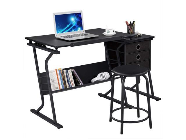 Yaheetech Drafting Table for Adults/Artists, Drawing Desk, Tabletop Adjustable Art/Craft Desk with Stool and 3 Slide Drawers, Sketching Painting...
