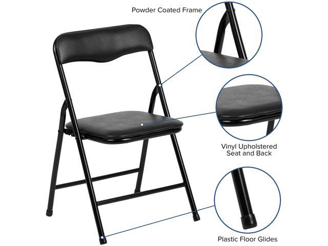 EMMA + OLIVER Kids Black 5 Piece Folding Activity Table and Chair Set for Home & Daycare