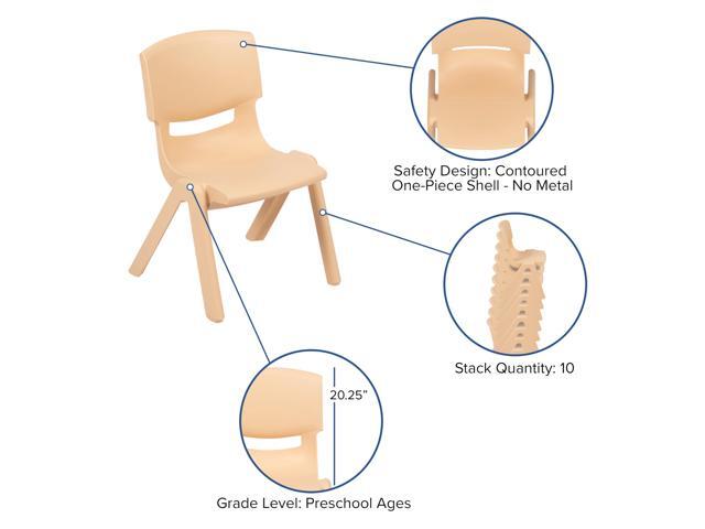 EMMA + OLIVER 23.625' W x 47.25' L Rectangle Natural Plastic Activity Table Set with 6 Chairs