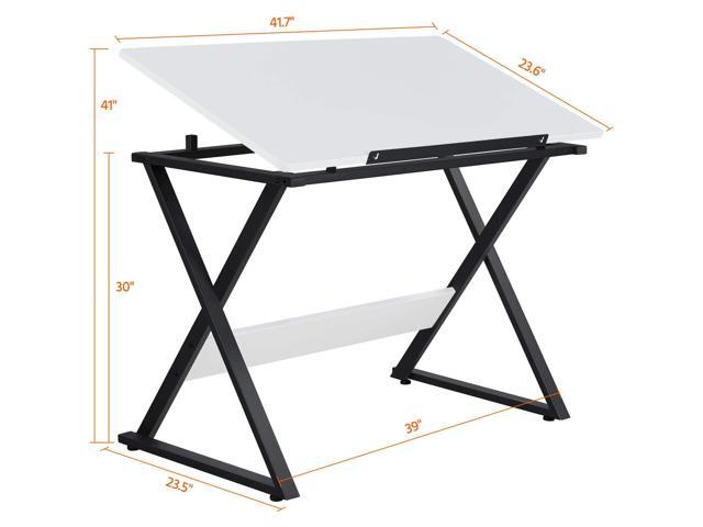 Yaheetech Adjustable Drawing Tables Drafting Desk with P2 Tiltable Tabletop for Reading, Writing,Studying Art Craft Work Station