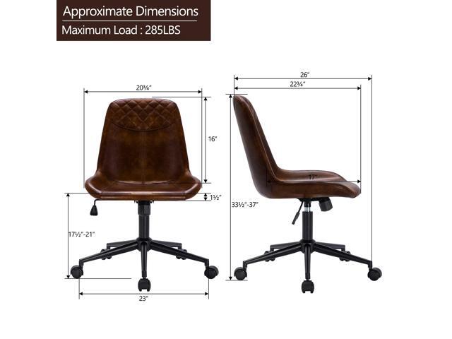 DUHOME Modern PU Leather Office Chair Desk Chair Swivel Computer Chair Dark Brown