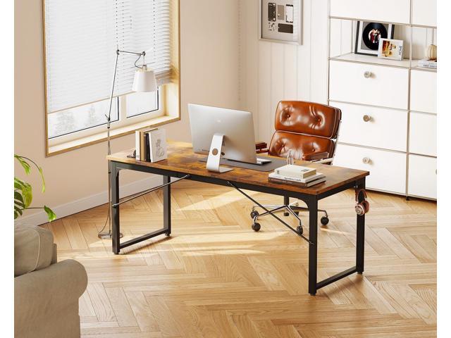 Coleshome 63 Inch Computer Desk, Modern Simple Style Desk for Home Office, Study Student Writing Desk, Vintage