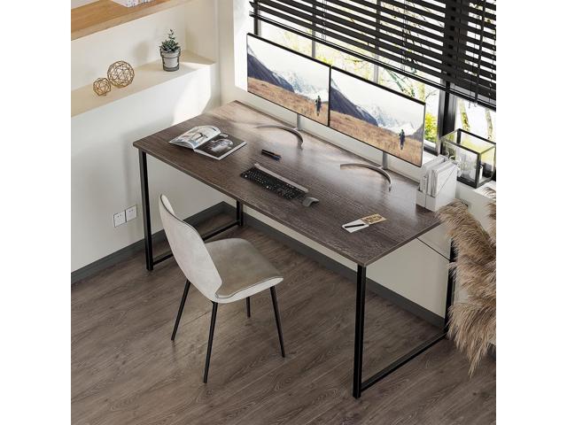 Coleshome 55 Inch Computer Desk, Modern Simple Style Desk for Home Office, Study Student Writing Desk,Grey Oak