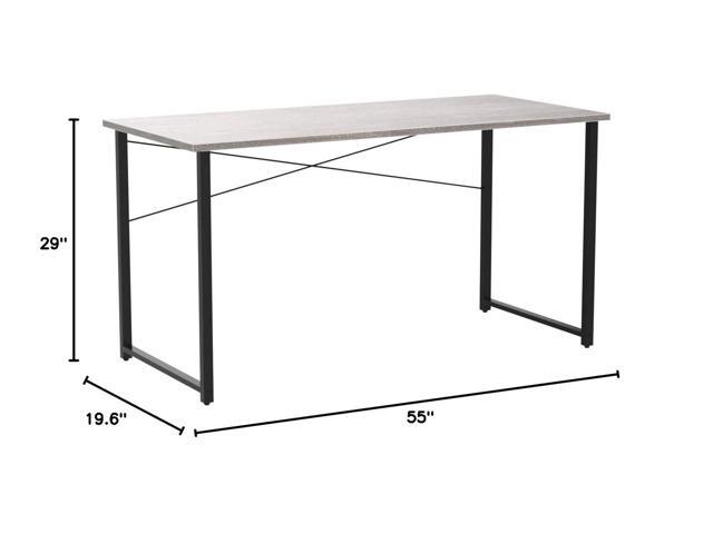 Coleshome 55 Inch Computer Desk, Modern Simple Style Desk for Home Office, Study Student Writing Desk,Grey Oak