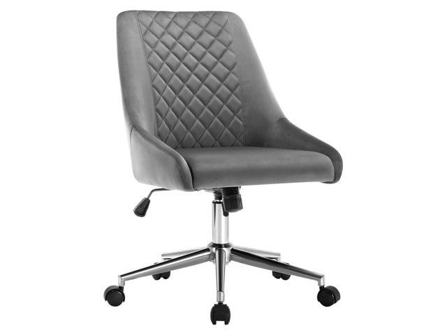 DUHOME Velvet Home Office Chair with Wheels, Swivel Accent Chair with Backrest Adjustable Upholstered Armless Computer Desk Chair for Bedroom...