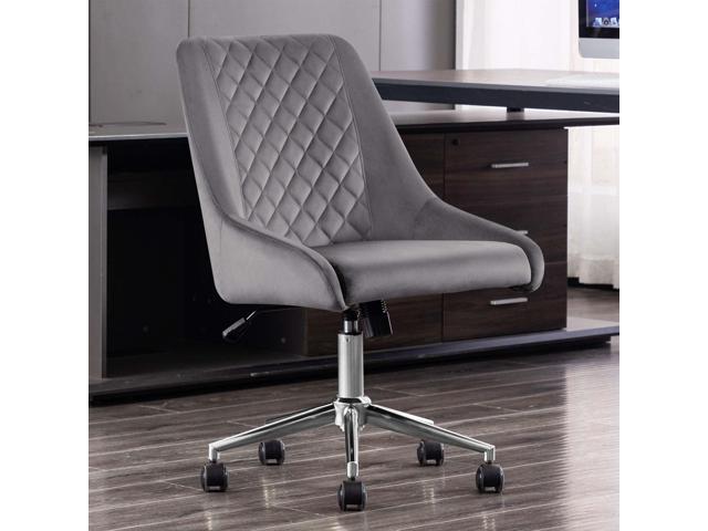 DUHOME Velvet Home Office Chair with Wheels, Swivel Accent Chair with Backrest Adjustable Upholstered Armless Computer Desk Chair for Bedroom...