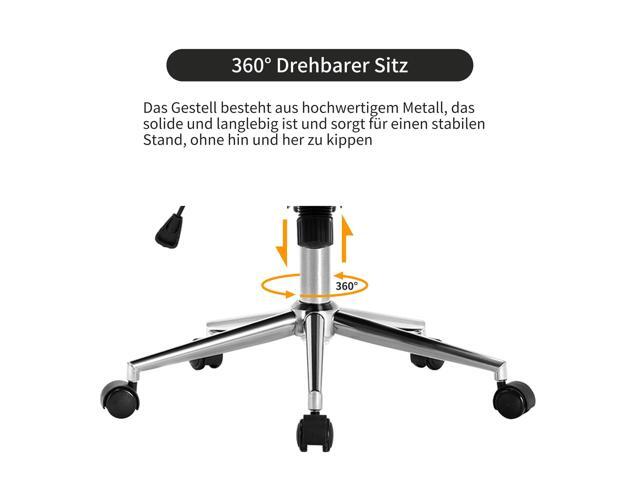 DUHOME Velvet Home Office Chair with Wheels, Swivel Accent Chair with Backrest Adjustable Upholstered Armless Computer Desk Chair for Bedroom...