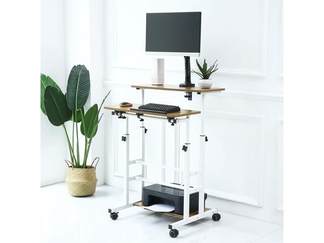UNICOO Portable Standing Desk on Wheels, Height Adjustable Mobile Workstation, Versatile for Home Office, Rolling Sit to Stand Design, Ergonomic -...