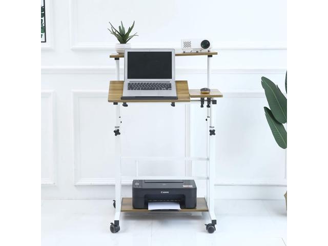 UNICOO Portable Standing Desk on Wheels, Height Adjustable Mobile Workstation, Versatile for Home Office, Rolling Sit to Stand Design, Ergonomic -...