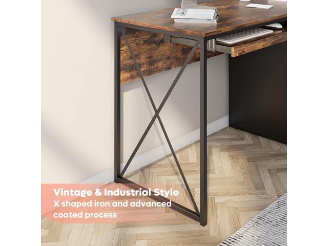 Bestier Office Desk with Drawers, 55 inch Industrial Computer Desk with Storage, Wood Teacher Desk with Keyboard Tray & File Drawer for Home...
