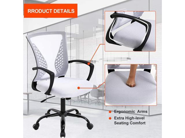 Conference Room Chairs Home Office Chair Ergonomic Desk Mesh Computer with Lumbar Support Armrest Mid Back Rolling Swivel Adjustable Task Cute...