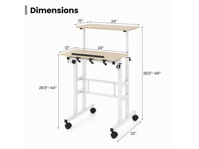Tangkula Mobile Standing Desk, Height-Adjustable Laptop Podium Cart with Tilting Tabletop & Adjustable Angle, Rolling Stand Up Computer Desk with 2...
