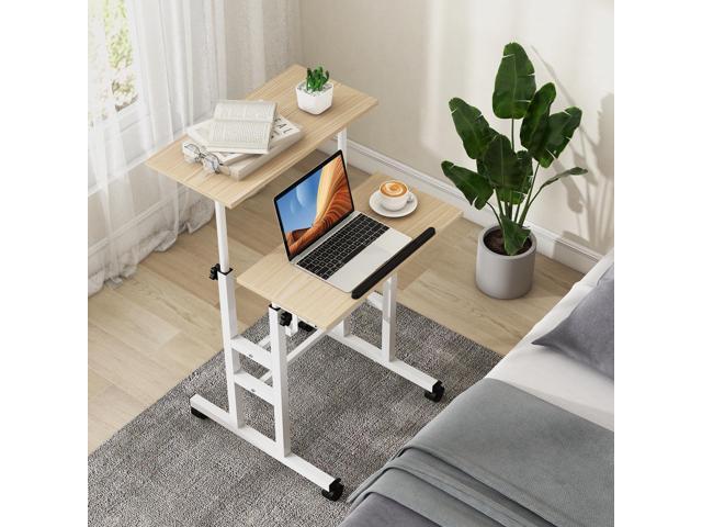 Tangkula Mobile Standing Desk, Height-Adjustable Laptop Podium Cart with Tilting Tabletop & Adjustable Angle, Rolling Stand Up Computer Desk with 2...
