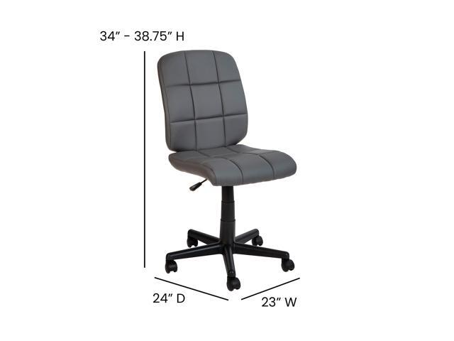 EMMA + OLIVER Mid-Back Gray Quilted Vinyl Swivel Task Office Chair - Home Office Chair
