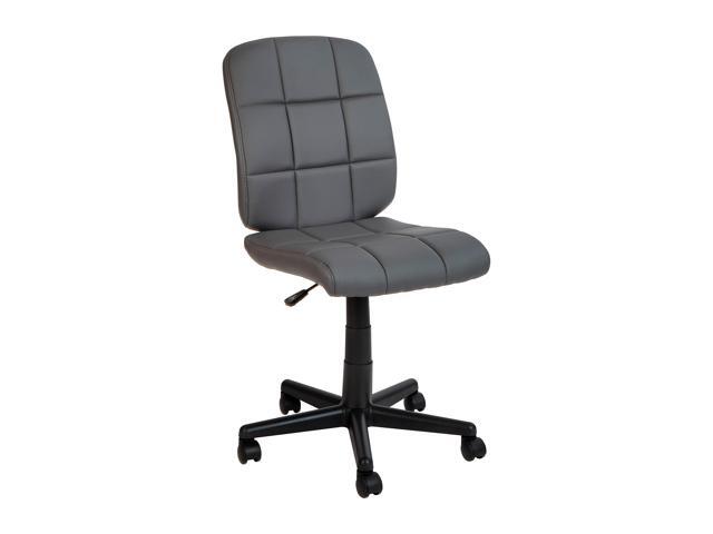 EMMA + OLIVER Mid-Back Gray Quilted Vinyl Swivel Task Office Chair - Home Office Chair