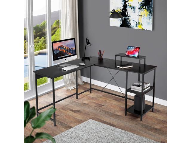 UNICOO L Shaped Desk - Corner L Desk for Home Office, Gaming Desk L Shape, Computer Workstation, Ideal Space-Saving Solution for Gamers and...