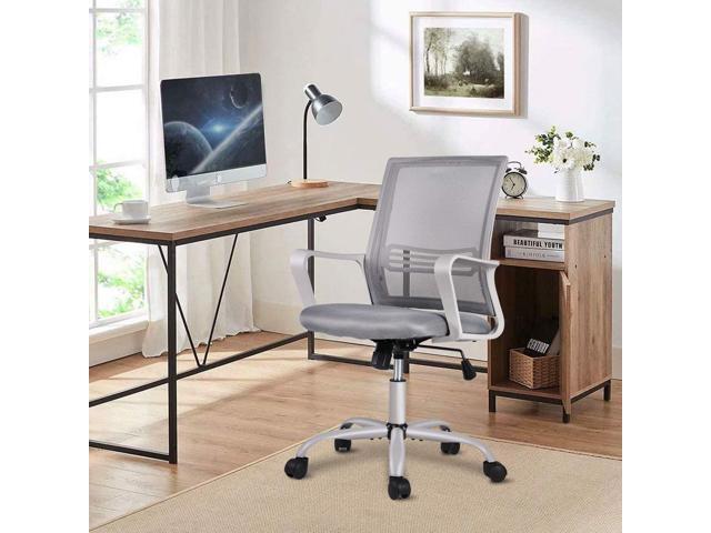 Office Chair Ergonomic Mesh Chair Computer Desk Chair Executive Home Office Chairs with Lumbar Support Armrest Rolling Swivel Adjustable Mid Back Grey