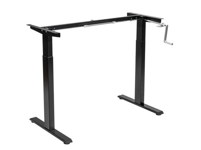 Tangkula Hand Crank Stand Up Desk Frame, Manual Height Adjustable Standing Workstation with Foldable Crank Handle, Cable Management Tray, Headphone...