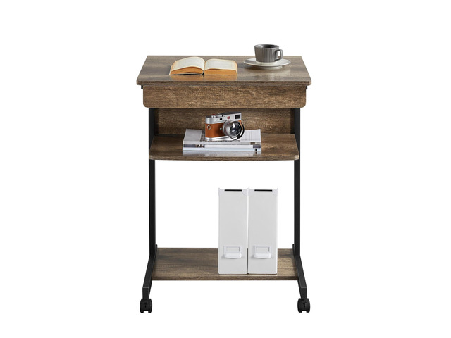 Yaheetech Small Rolling Computer Desk with Storage Drawer, Rolling Home Office Computer Desk with Keyboard Tray, Laptop Desk with Wheels and...