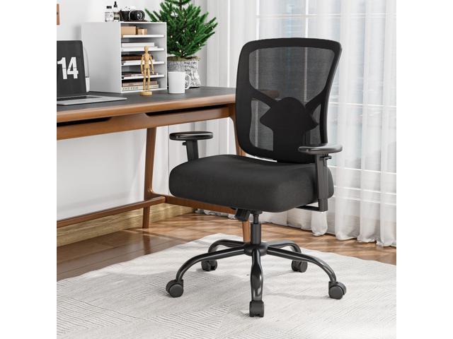 POWERSTONE Big and Tall Office Chair 400lbs - Heavy Duty With Thickened Soft Seat, Ergonomic Mesh, Adjustable Lumbar Support and Armrest for Heavy...