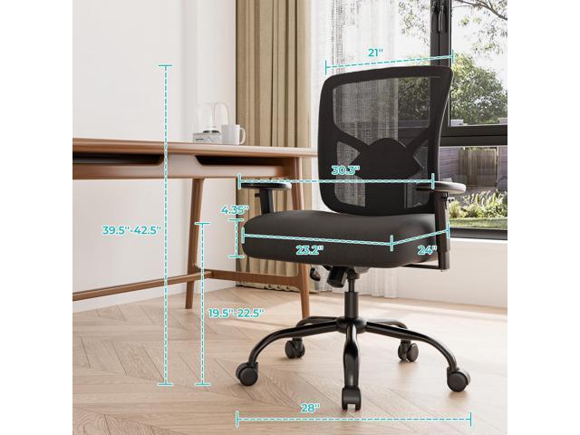 POWERSTONE Big and Tall Office Chair 400lbs - Heavy Duty With Thickened Soft Seat, Ergonomic Mesh, Adjustable Lumbar Support and Armrest for Heavy...