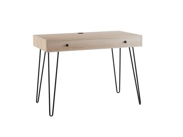 Realspace Callay 42' W Writing Desk, Blonde Oak/Black