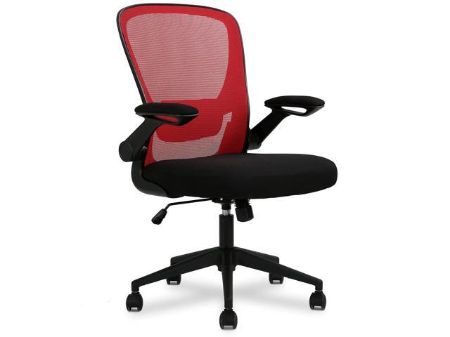 Dkeli Home Office Chair, Ergonomic Desk Chair with Adjustable Lumbar Support & Flip-up Armrests, Mesh Computer Chair with Thickened Cushion, Swivel...