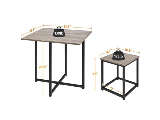 Yaheetech Dining Table Set for 4 Industrial Kitchen Table with 4 Chairs, Space-Saving Design for Apartment, Small Space, Breakfast Nook, Gray