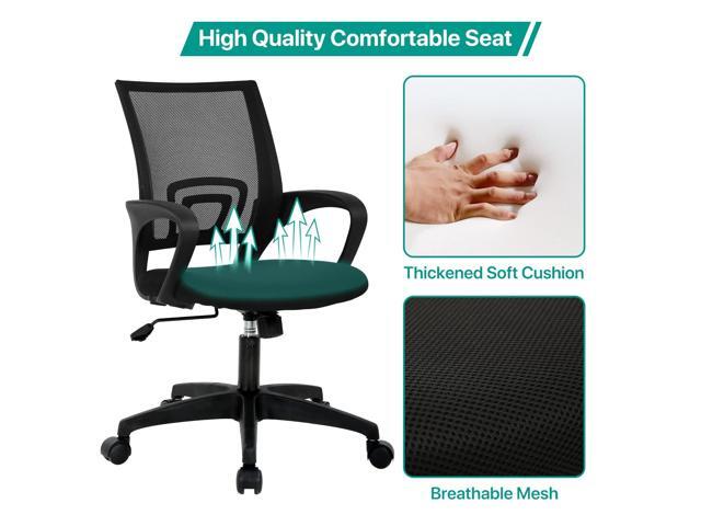 HHS Office Chair Ergonomic Desk Chair Mid-Back Mesh Computer Chair with Lumbar Support Executive Task Chair with Armrest Adjustable Rolling Swivel...