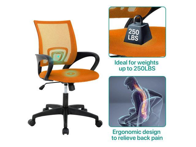 HHS Office Chair Ergonomic Executive Chair Mesh Mid Back Computer Desk Chairs with Lumbar Support Adjustable Height Swivel Rolling Rocking Task...